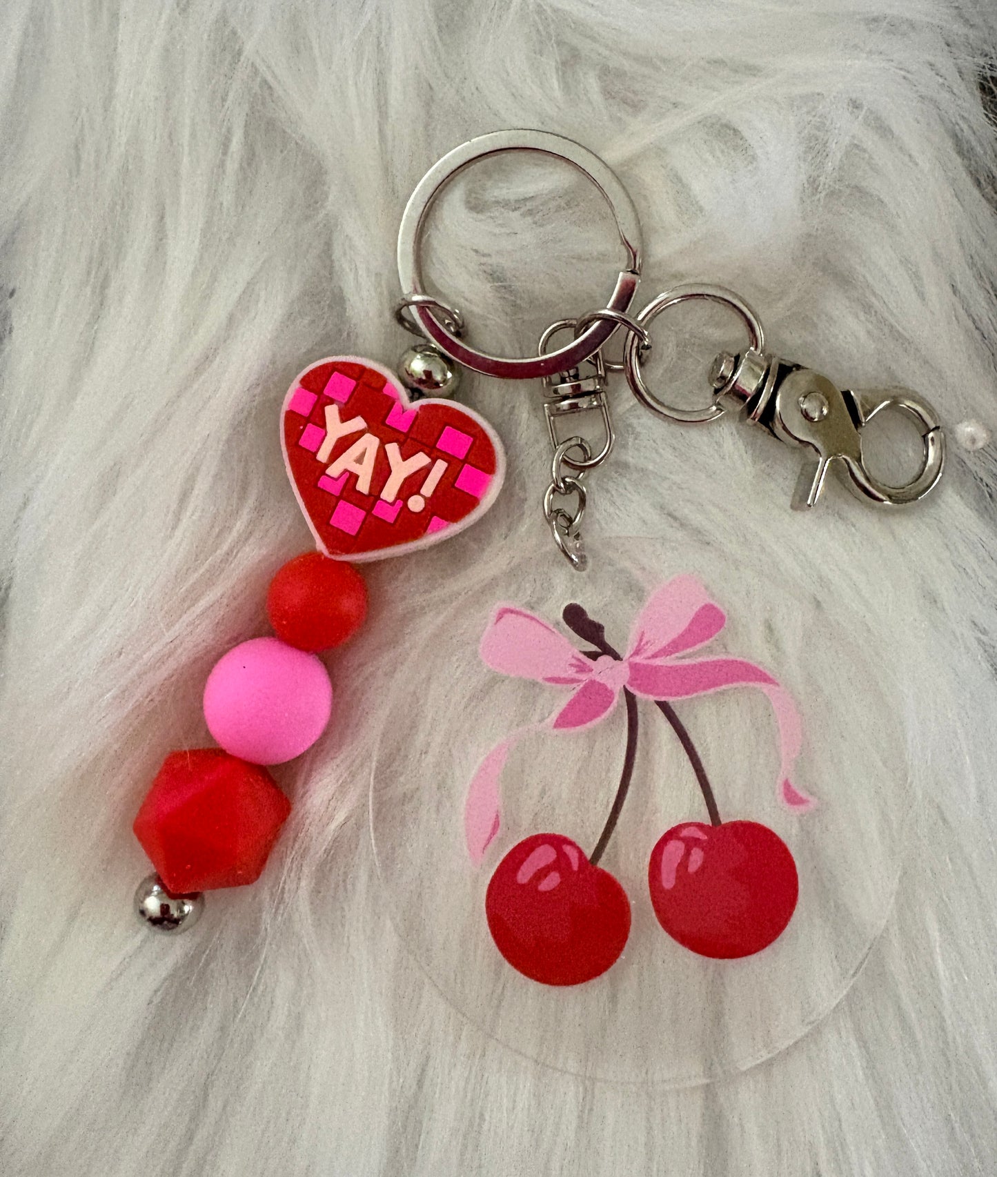 Yay for Cherry Keychain