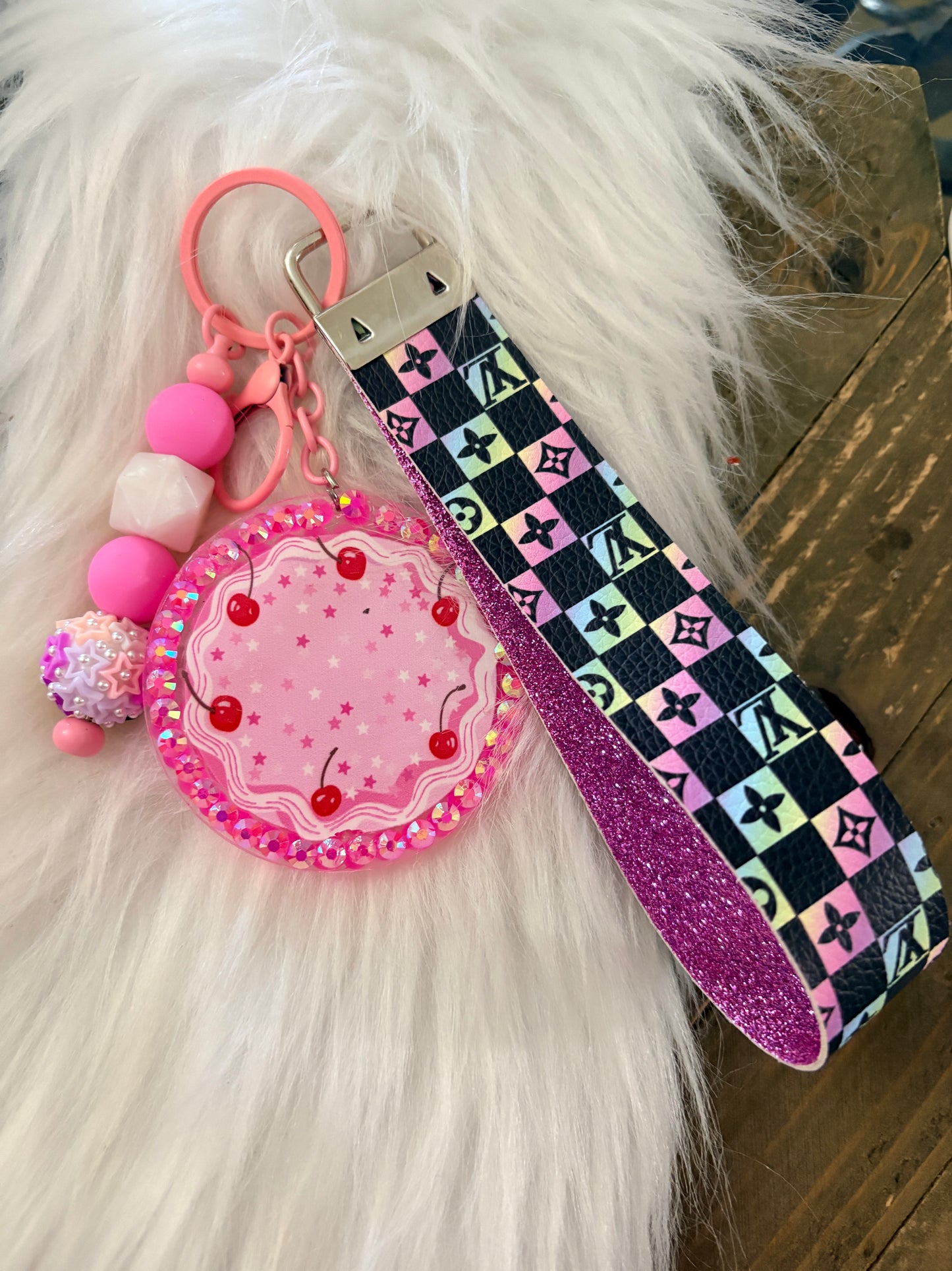 Cherry Wristlet Keychain