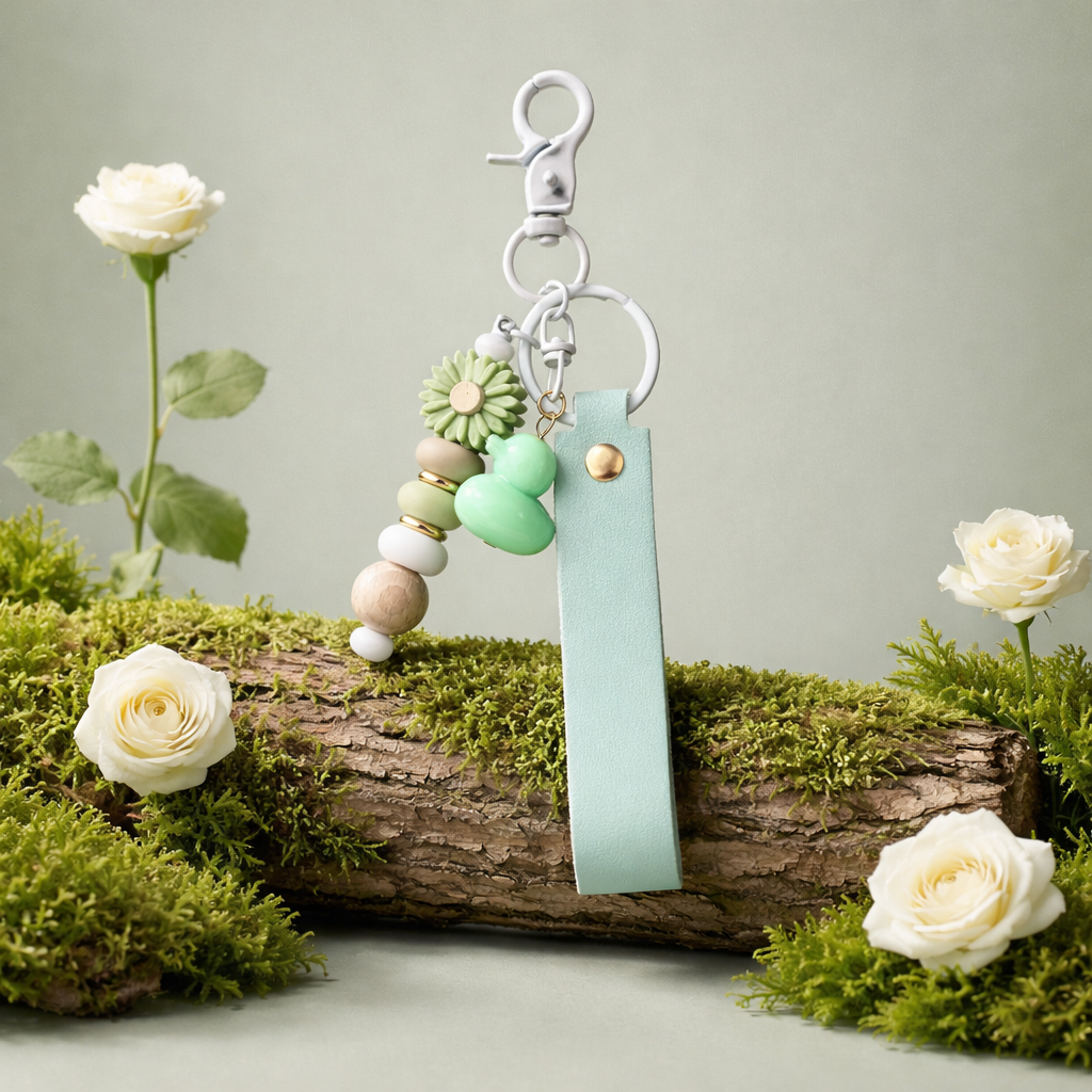 Green Wristlet Keychain