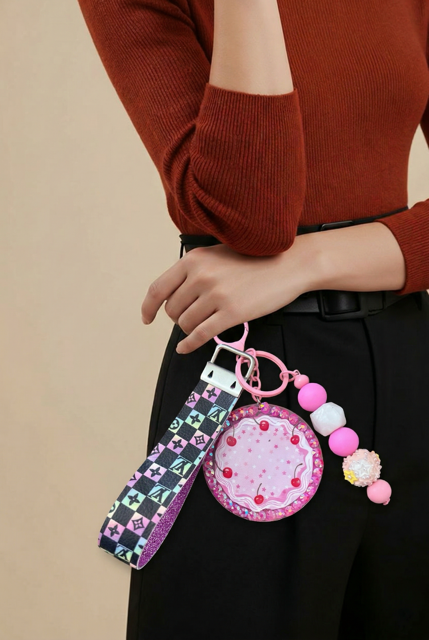 Cherry Wristlet Keychain