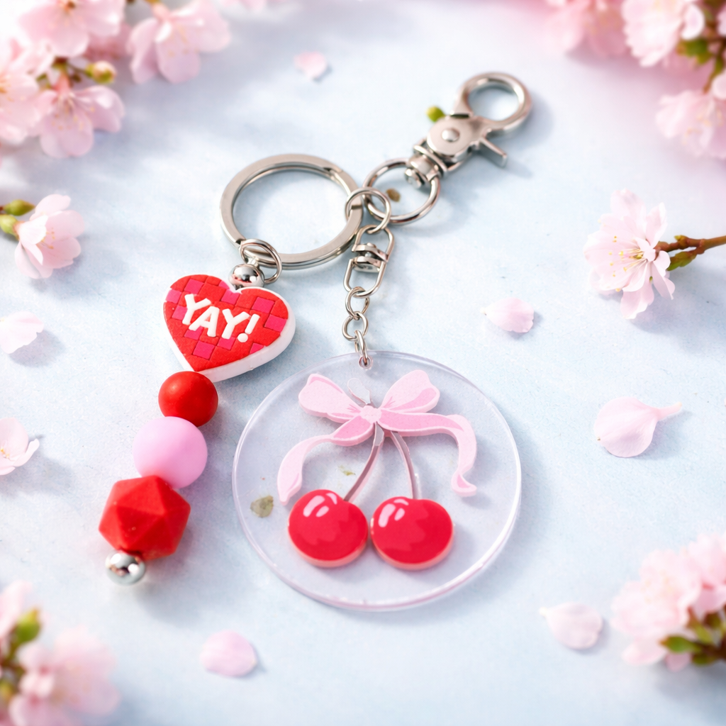 Yay for Cherry Keychain