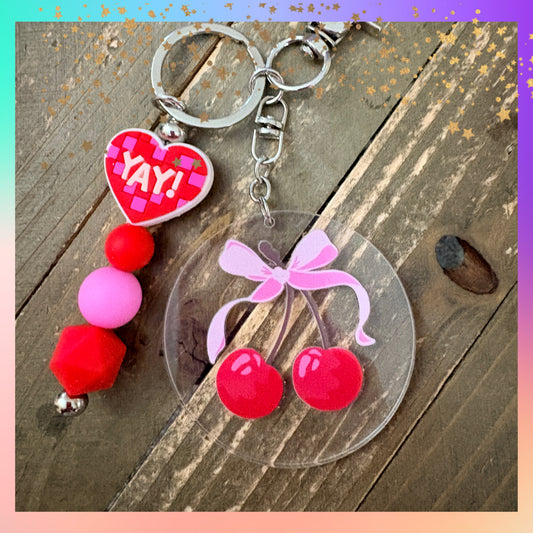 Yay for Cherry Keychain