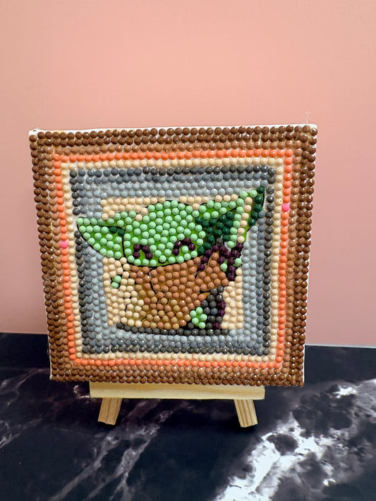 Galaxy Character Diamond Art Canvas with Wooden Display Stand