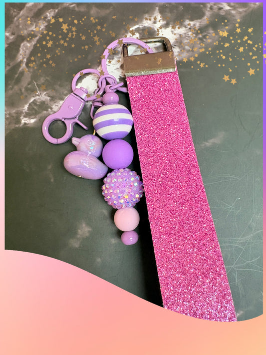 Purple Duck Wristlet Keychain