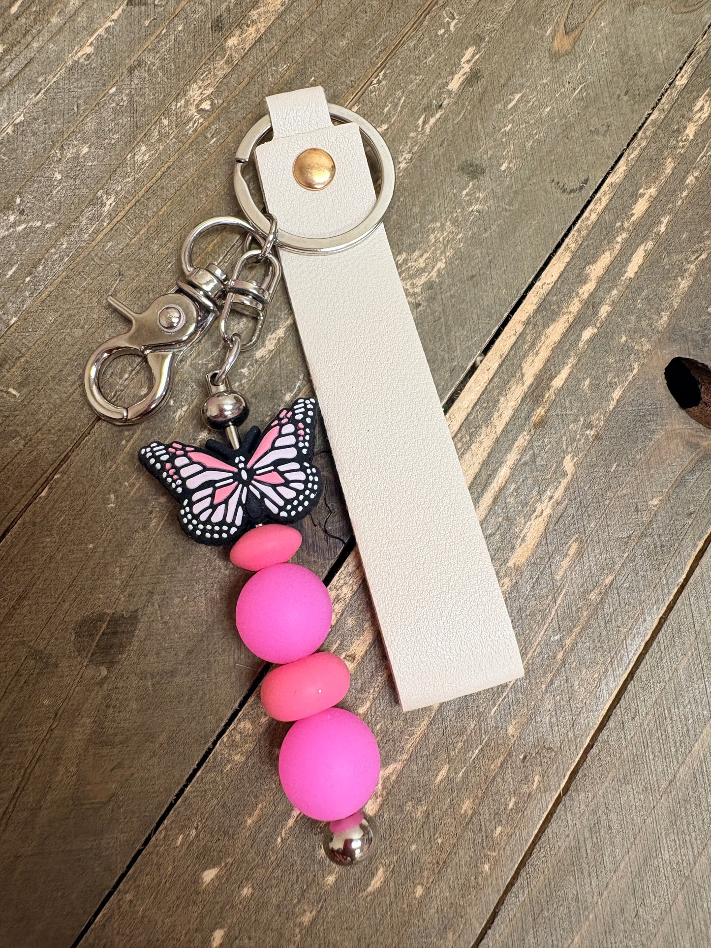 Pretty Pink Butterfly keychain