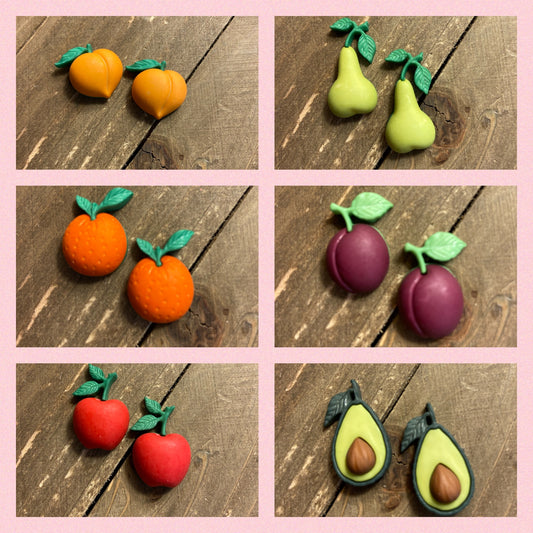Farm Fresh Collection Post Earrings (6 fruit to choose from)Pink tiful of LOVE