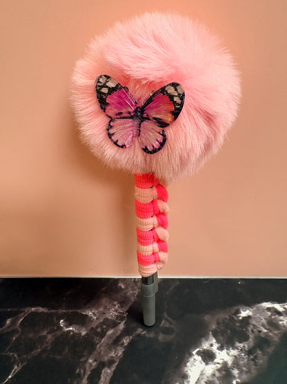 Shades of Pink Pom Pom Pens - 3 to choose from