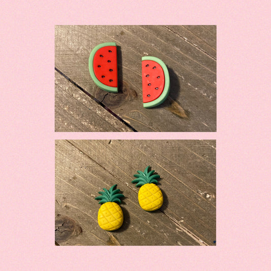 Fruit-Watermelon or Pineapple Post EarringsPink tiful of LOVE