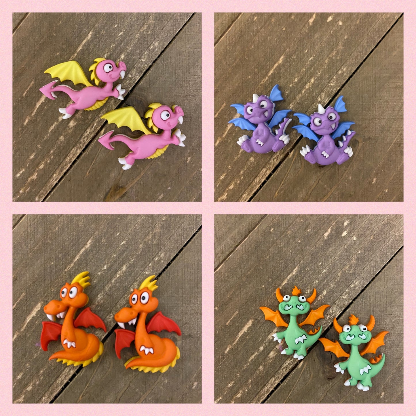 Dragon Tale collection Post Earrings (4 colors to choose)Pink tiful of LOVE
