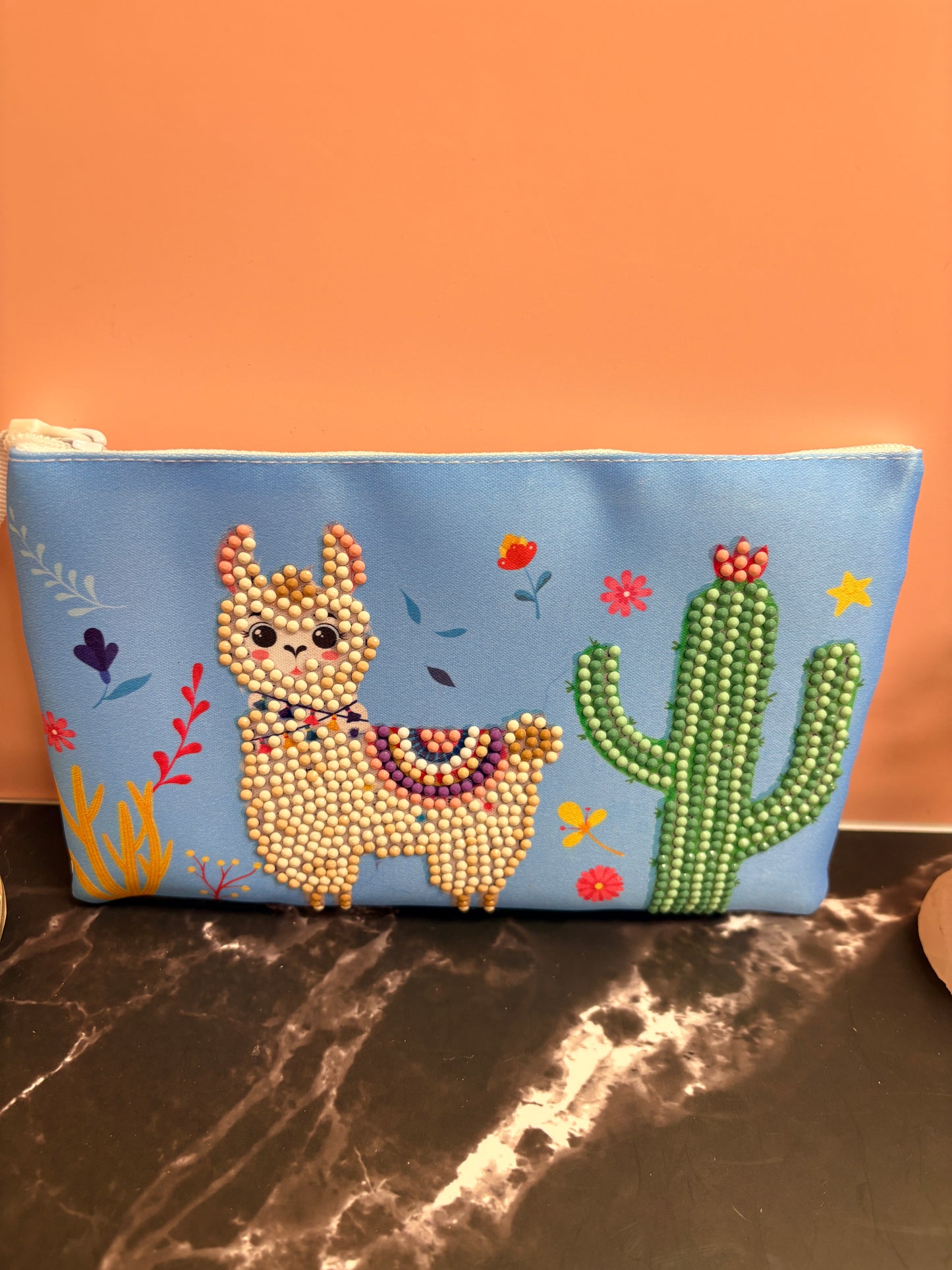 Llama Diamond Art Zippered Pouch