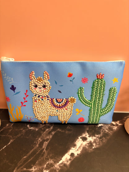 Llama Diamond Art Zippered Pouch