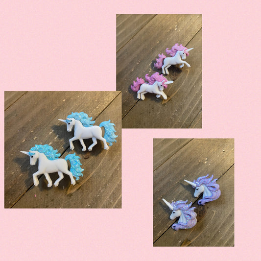 Enchanted Unicorn Love Post Earrings 3 poses to choose fromPink tiful of LOVE