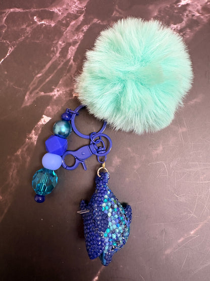 Bling Whale Flashlight Keychain – Rhinestone Gem Decorated LED Keychain
