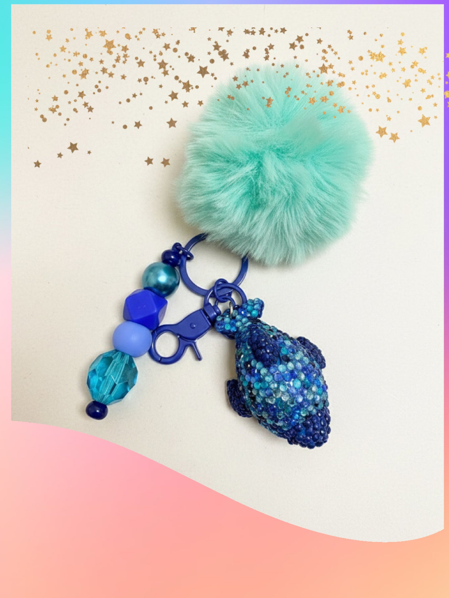 Bling Whale Flashlight Keychain – Rhinestone Gem Decorated LED Keychain