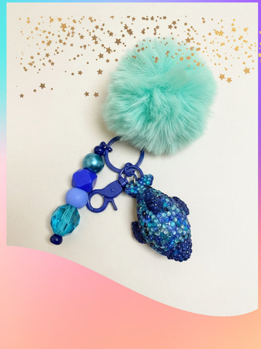 Bling Whale Flashlight Keychain – Rhinestone Gem Decorated LED Keychain