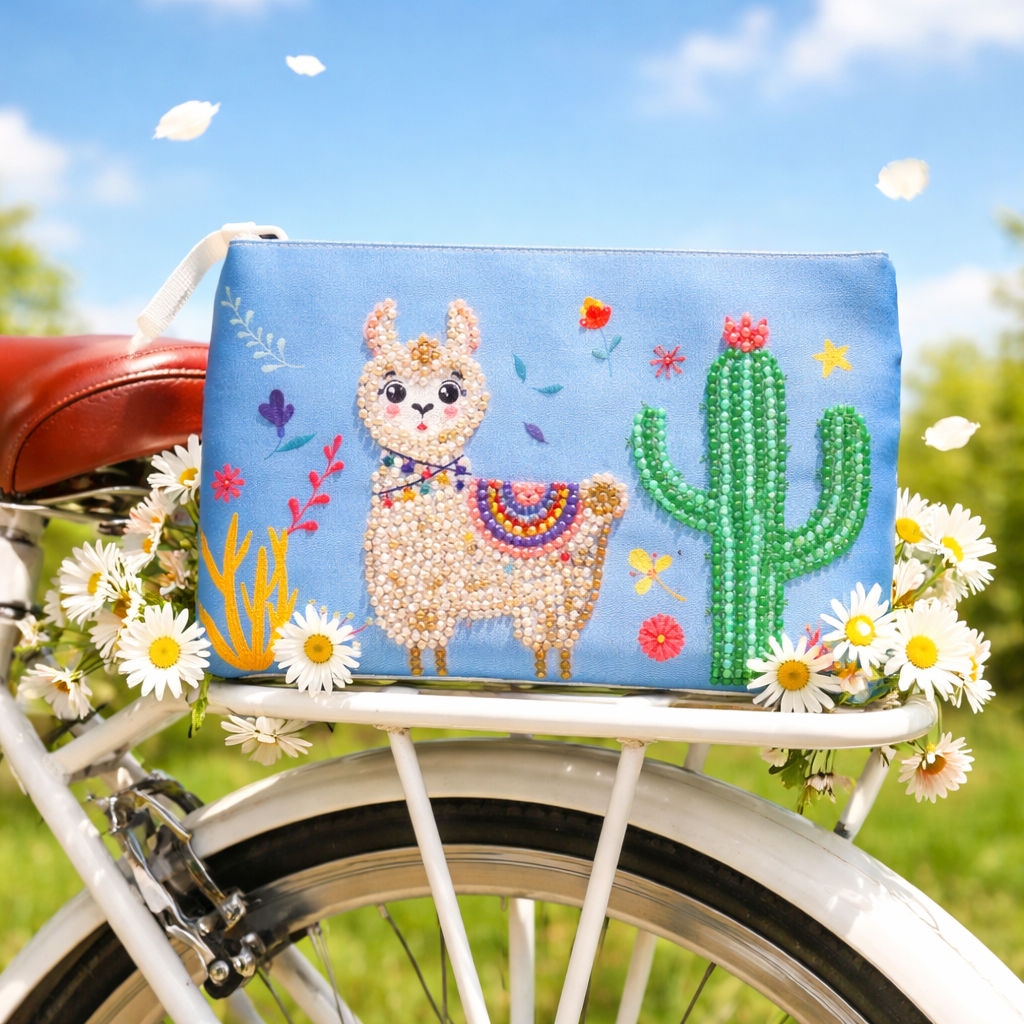 Llama Diamond Art Zippered Pouch
