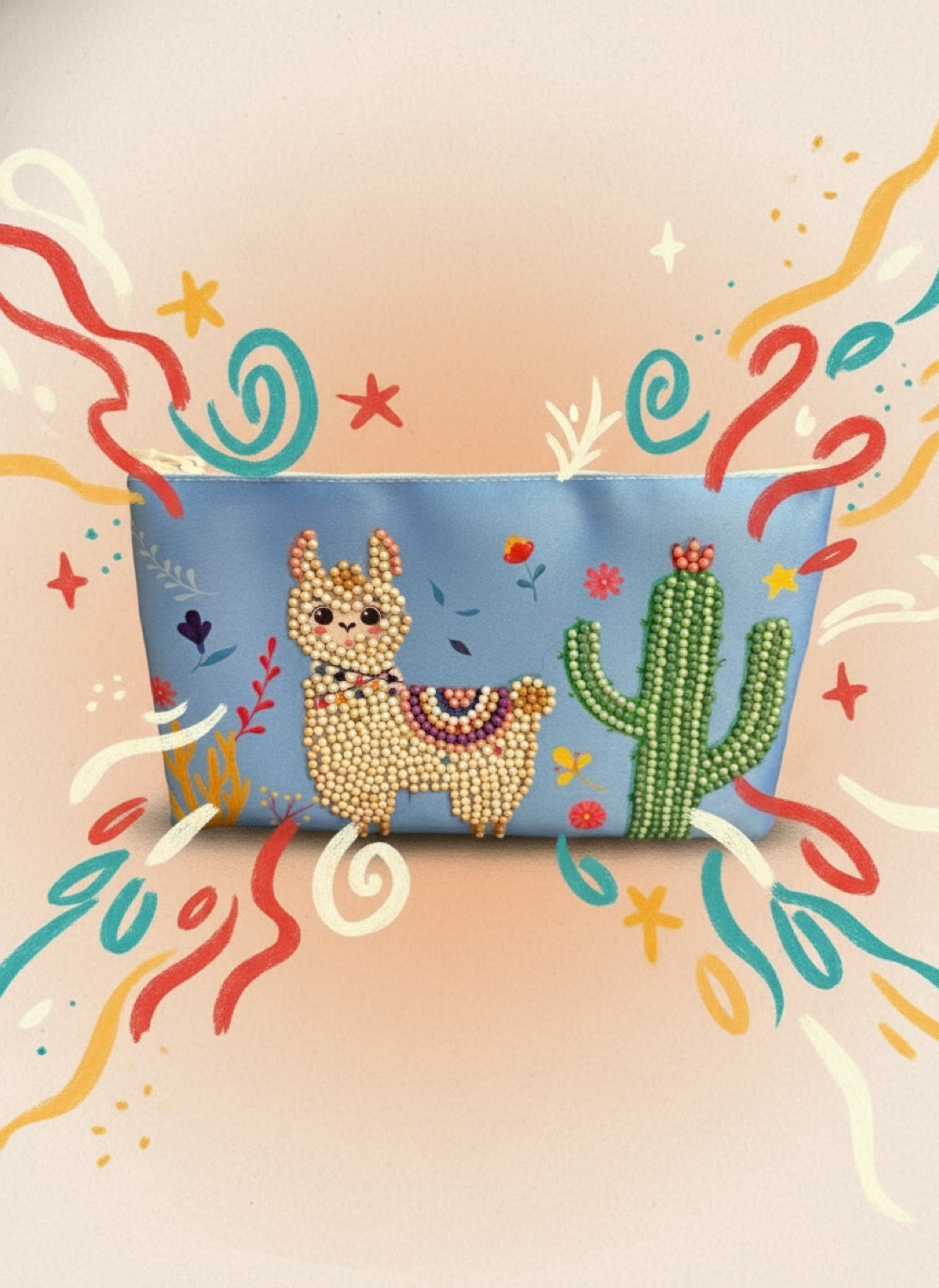Llama Diamond Art Zippered Pouch