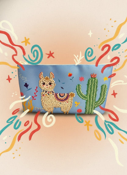 Llama Diamond Art Zippered Pouch
