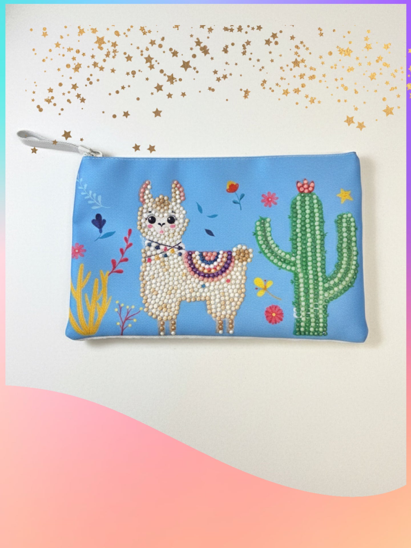 Llama Diamond Art Zippered Pouch