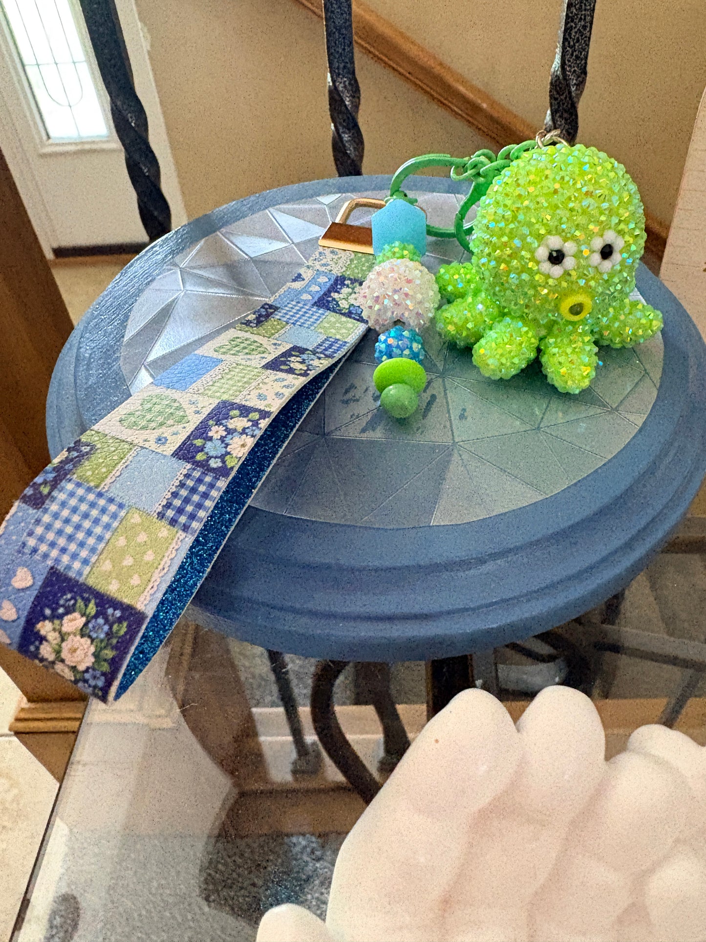 Green Blinged Octopus Wristlet Keychain