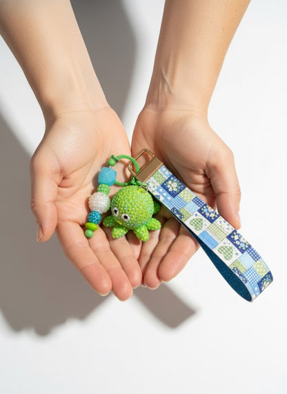 Green Blinged Octopus Wristlet Keychain