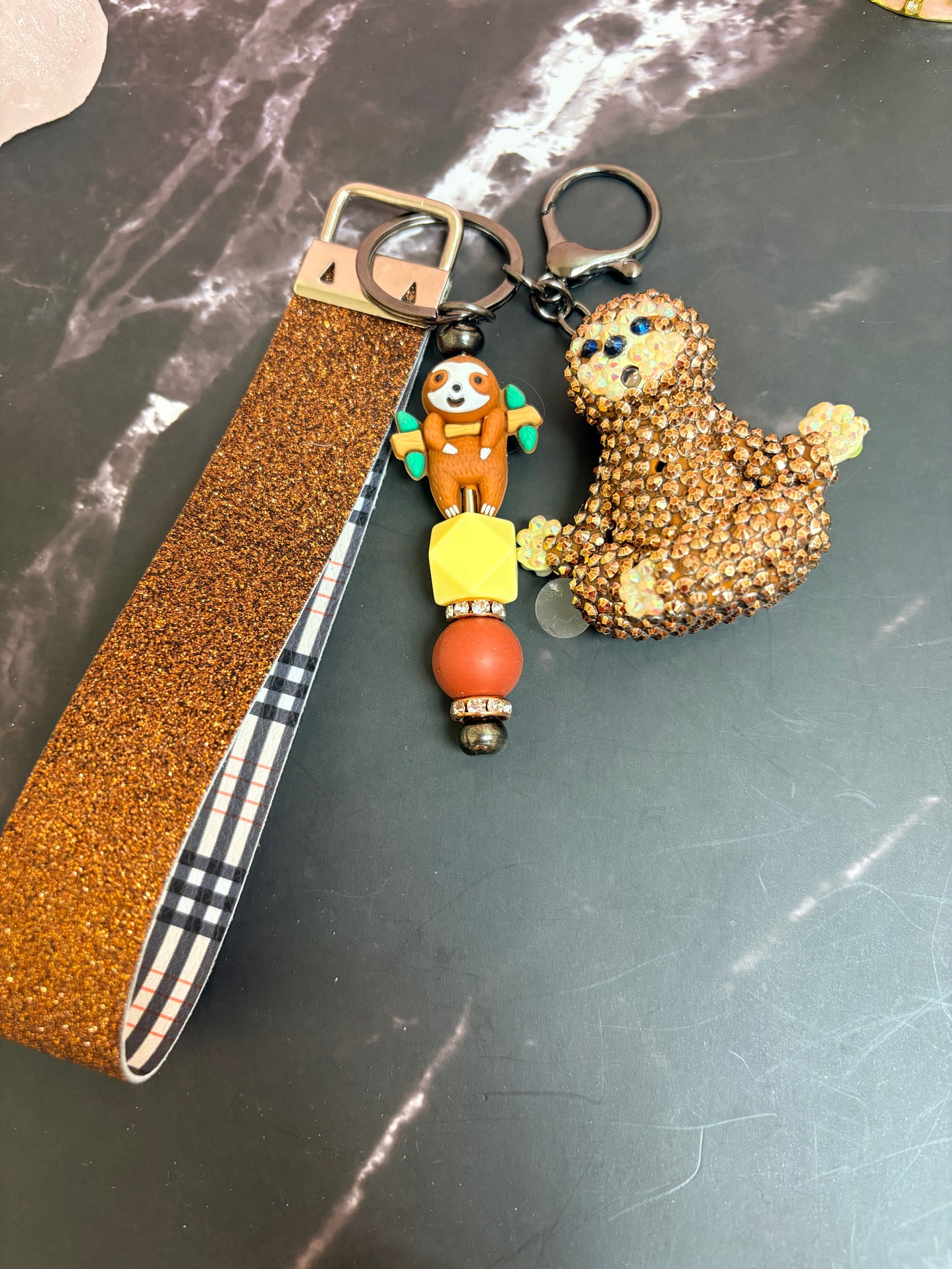 Sloth Wristlet Keychain