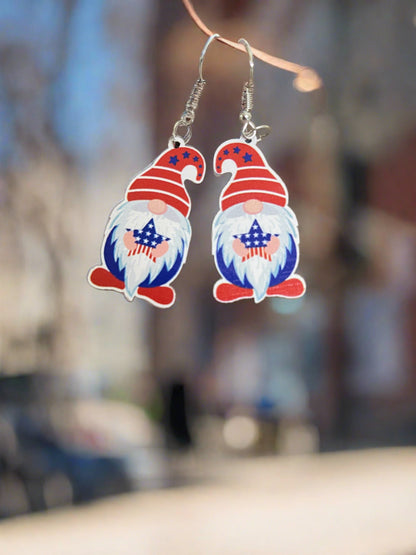 Patriotic Gnome Wire earringsPink tiful of LOVE
