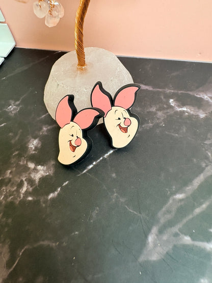Sweet Pink Piglet Post Earrings – Cute Character-Inspired Studs