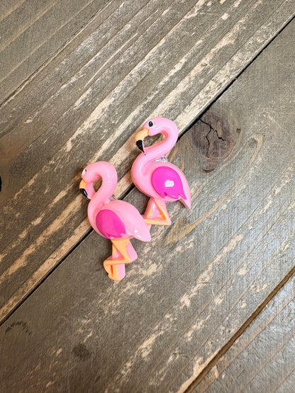 Flamingo Stud Earrings-Pink or dark pink