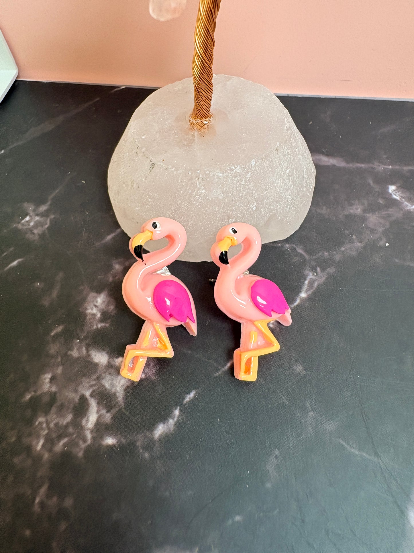 Flamingo Stud Earrings-Pink or dark pink