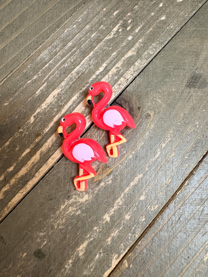 Flamingo Stud Earrings-Pink or dark pink
