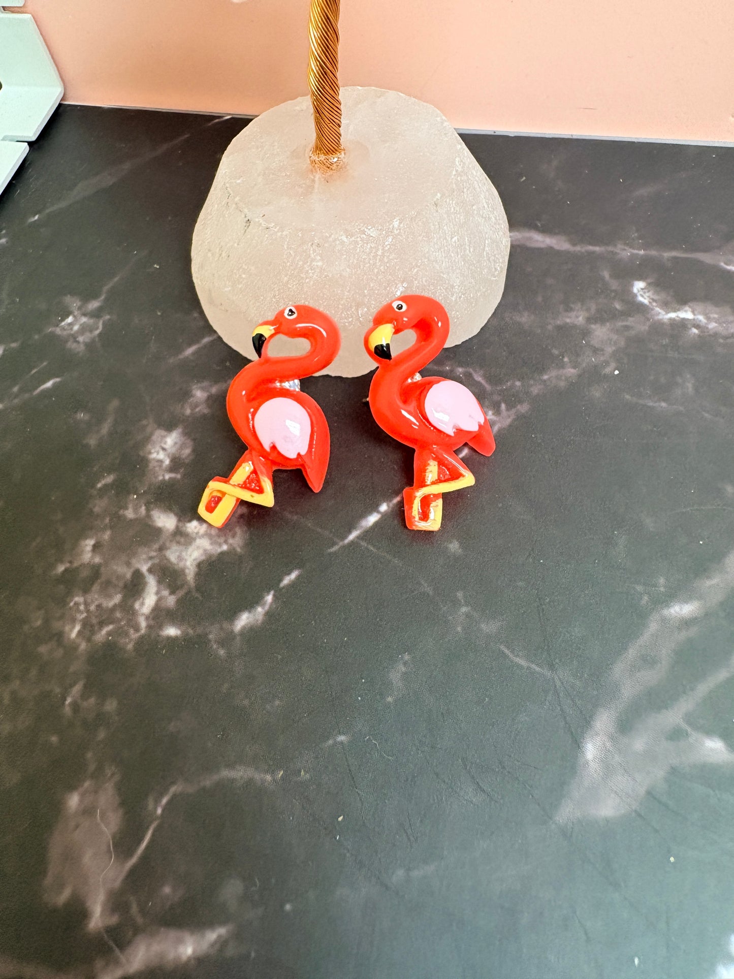 Flamingo Stud Earrings-Pink or dark pink