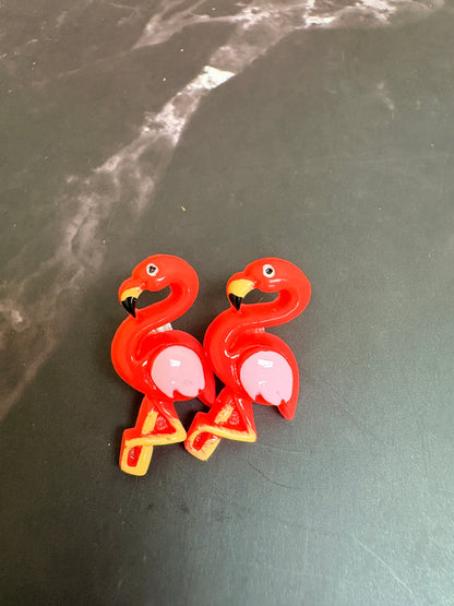 Flamingo Stud Earrings-Pink or dark pink