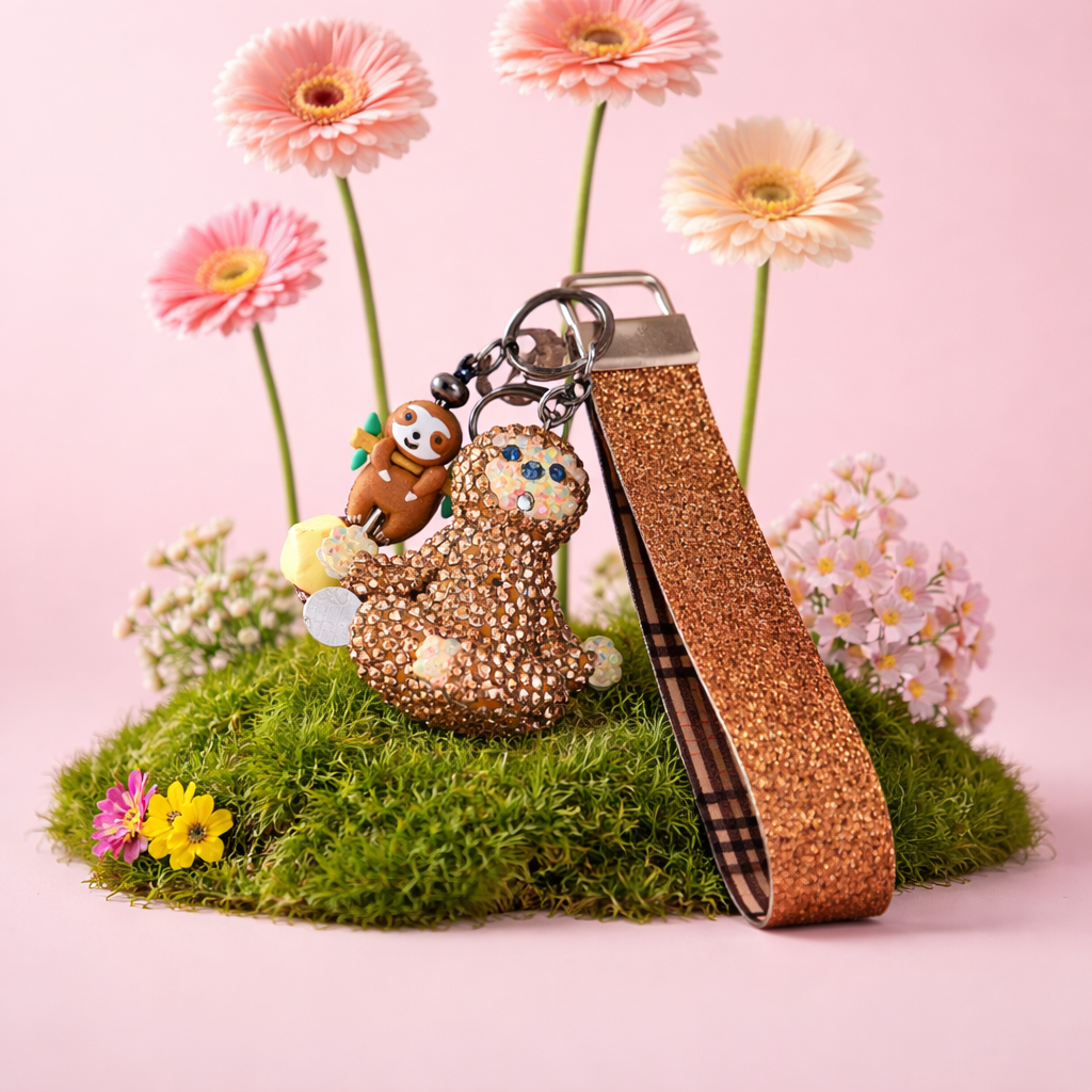 Sloth Wristlet Keychain