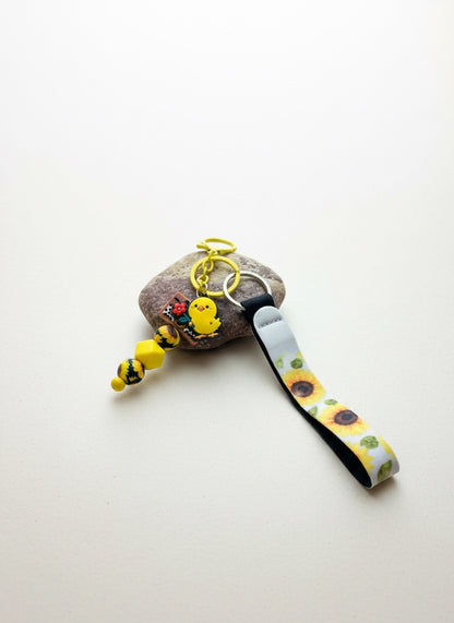 Blessed Mom Sunflower Keychain