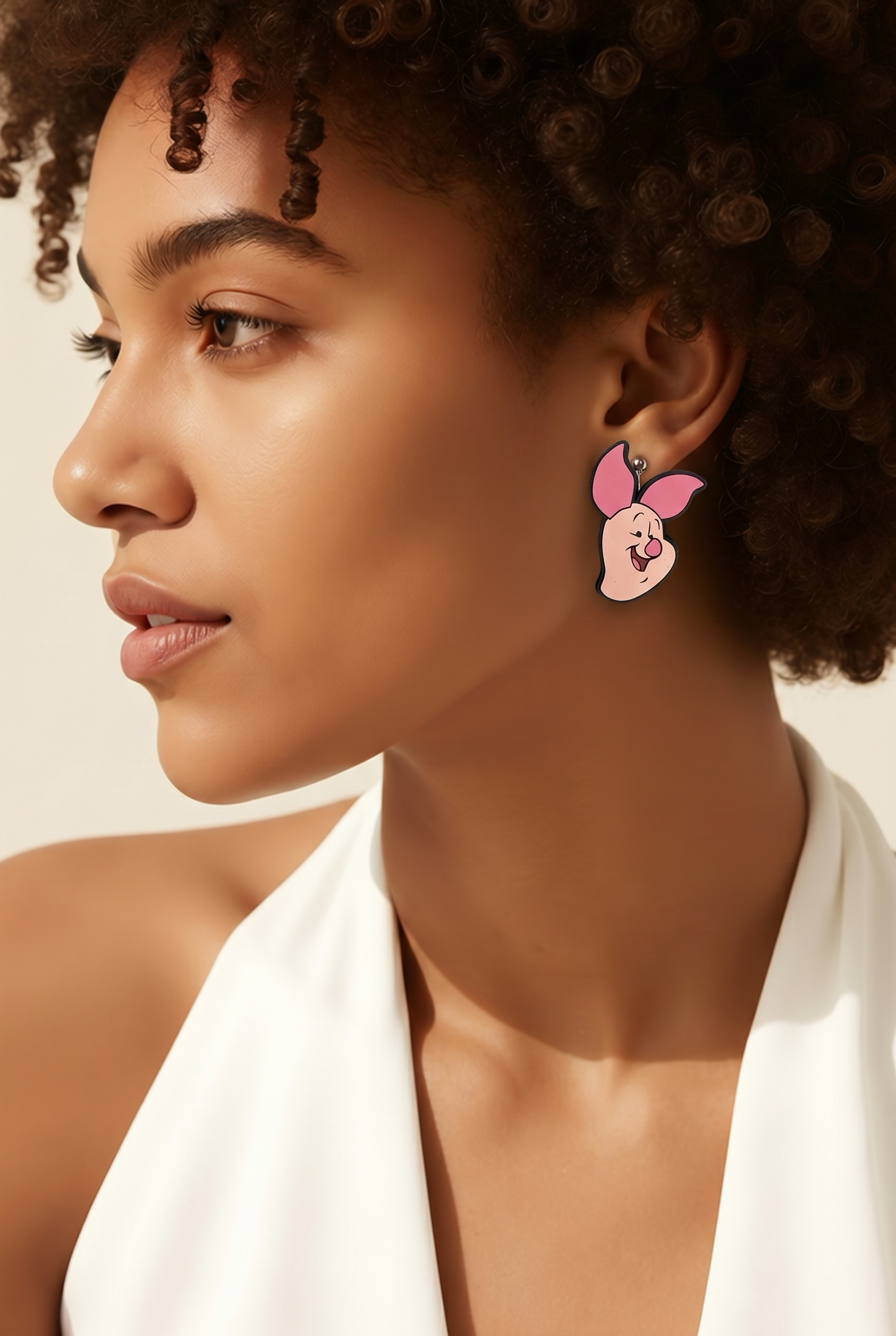 Sweet Pink Piglet Post Earrings – Cute Character-Inspired Studs