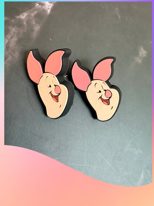 Sweet Pink Piglet Post Earrings – Cute Character-Inspired Studs