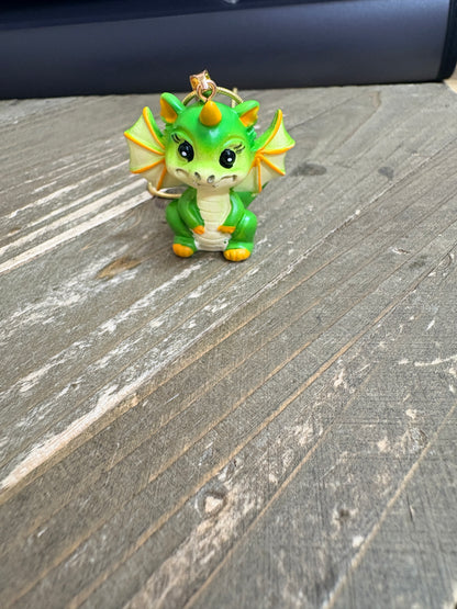 Green 3D Baby Dragon Pendant Necklace