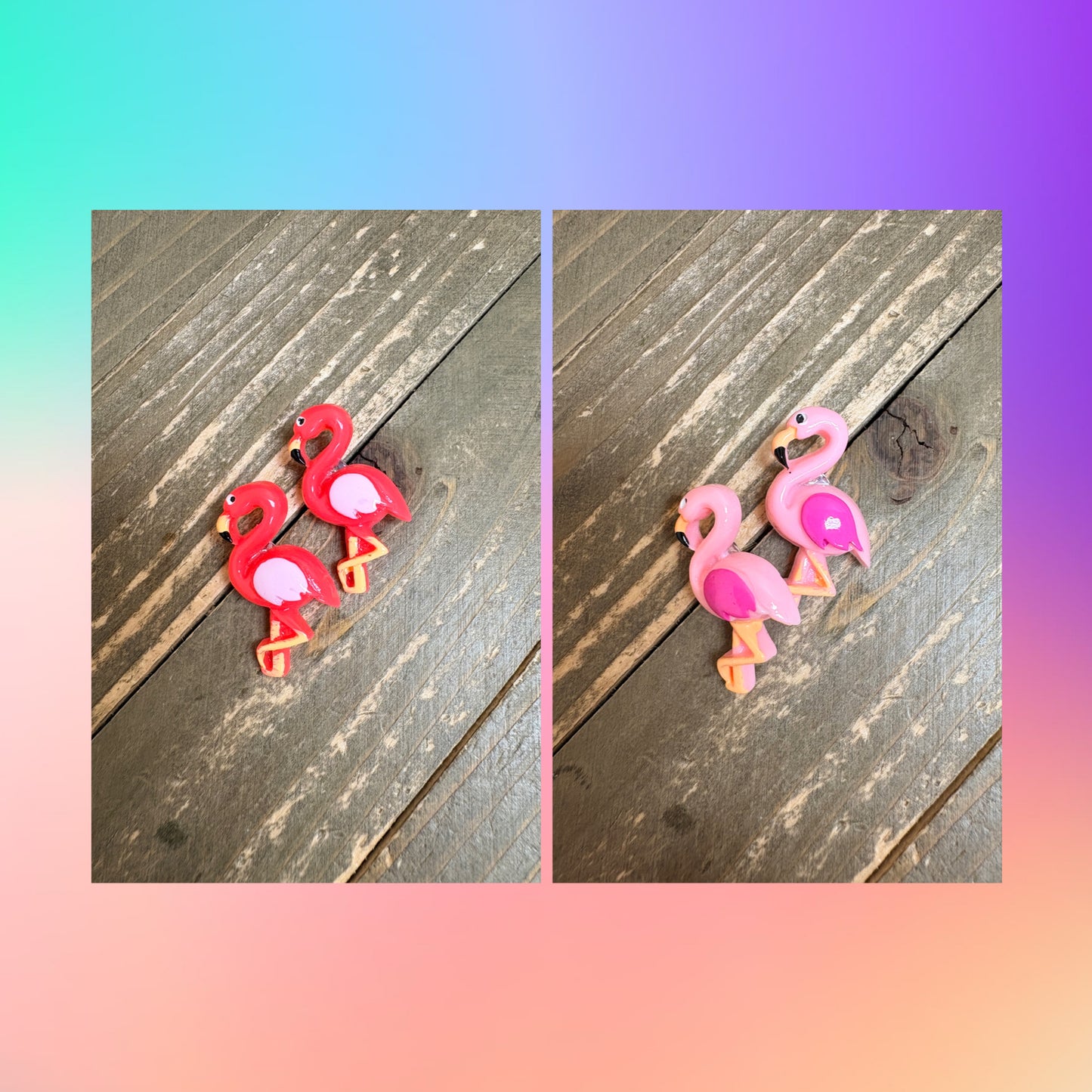 Flamingo Stud Earrings-Pink or dark pink