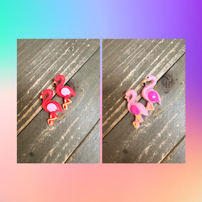 Flamingo Stud Earrings-Pink or dark pink