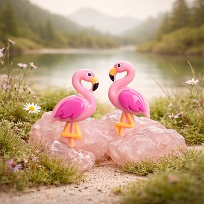 Flamingo Stud Earrings-Pink or dark pink