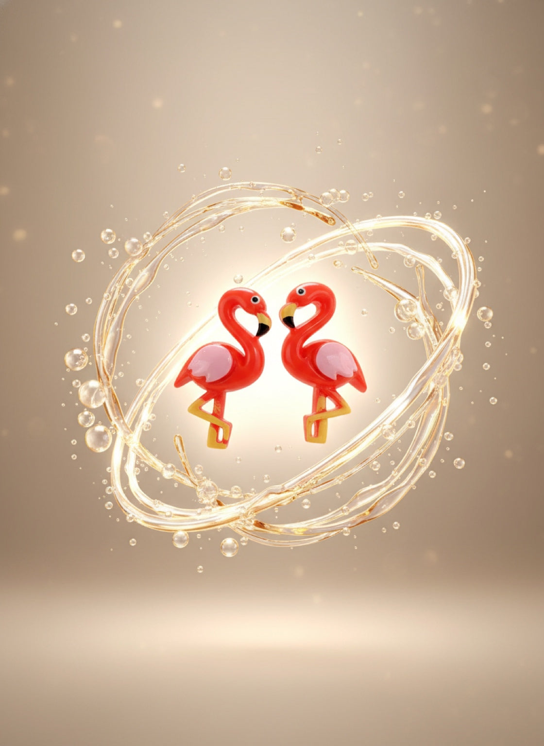 Flamingo Stud Earrings-Pink or dark pink