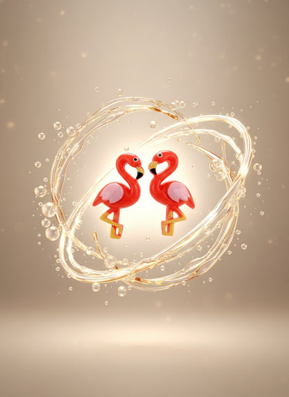 Flamingo Stud Earrings-Pink or dark pink