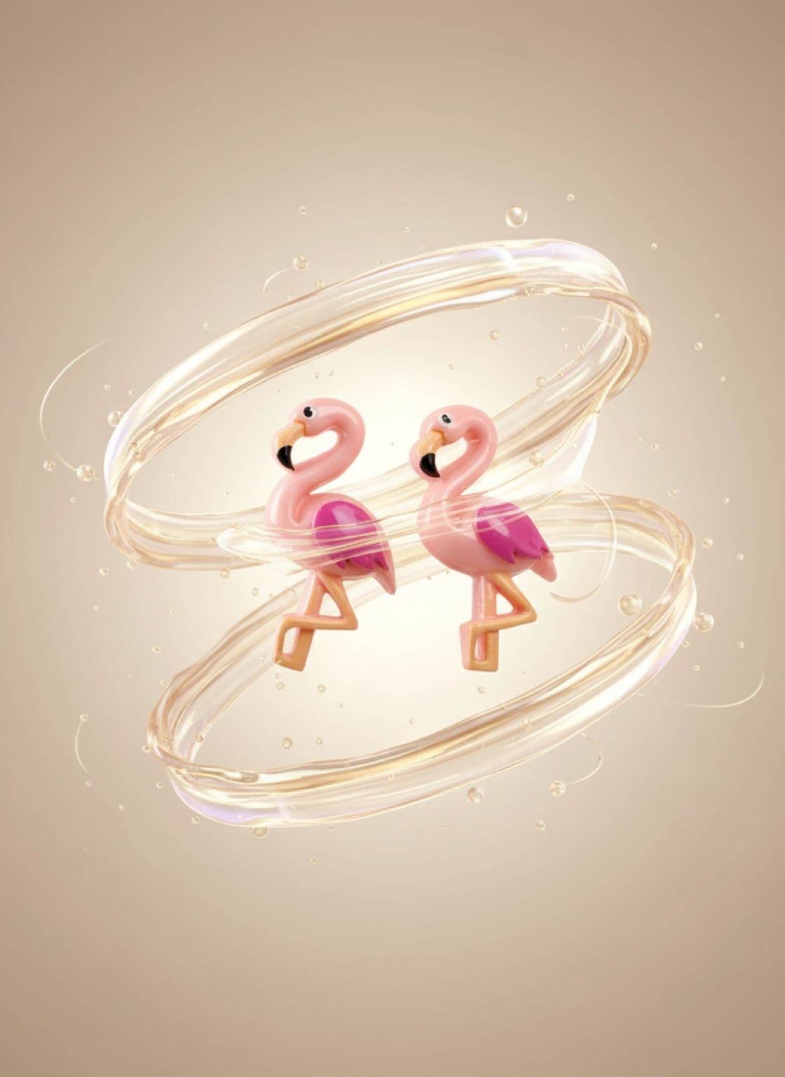 Flamingo Stud Earrings-Pink or dark pink