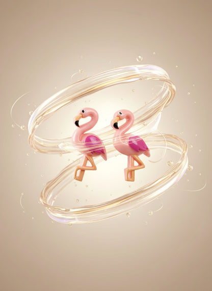 Flamingo Stud Earrings-Pink or dark pink