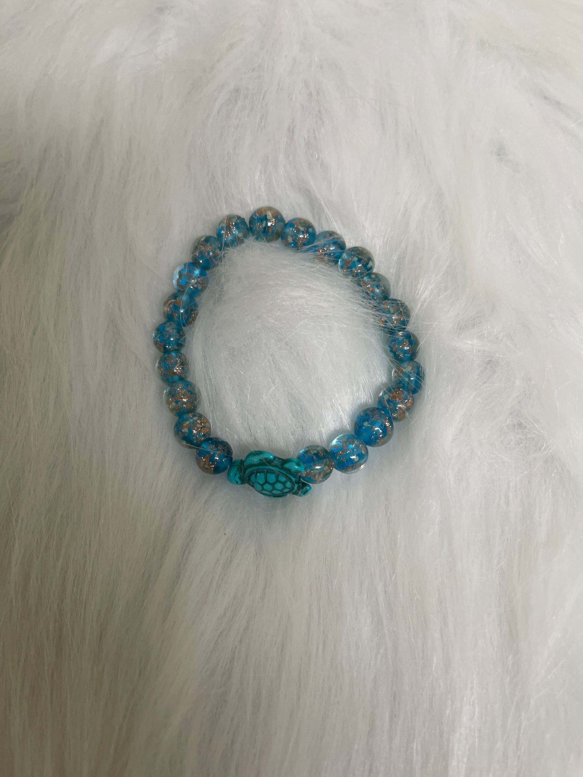 Sparkling Glass Bead Sea Turtle Bracelet- Seaweed GreenPink tiful of LOVE