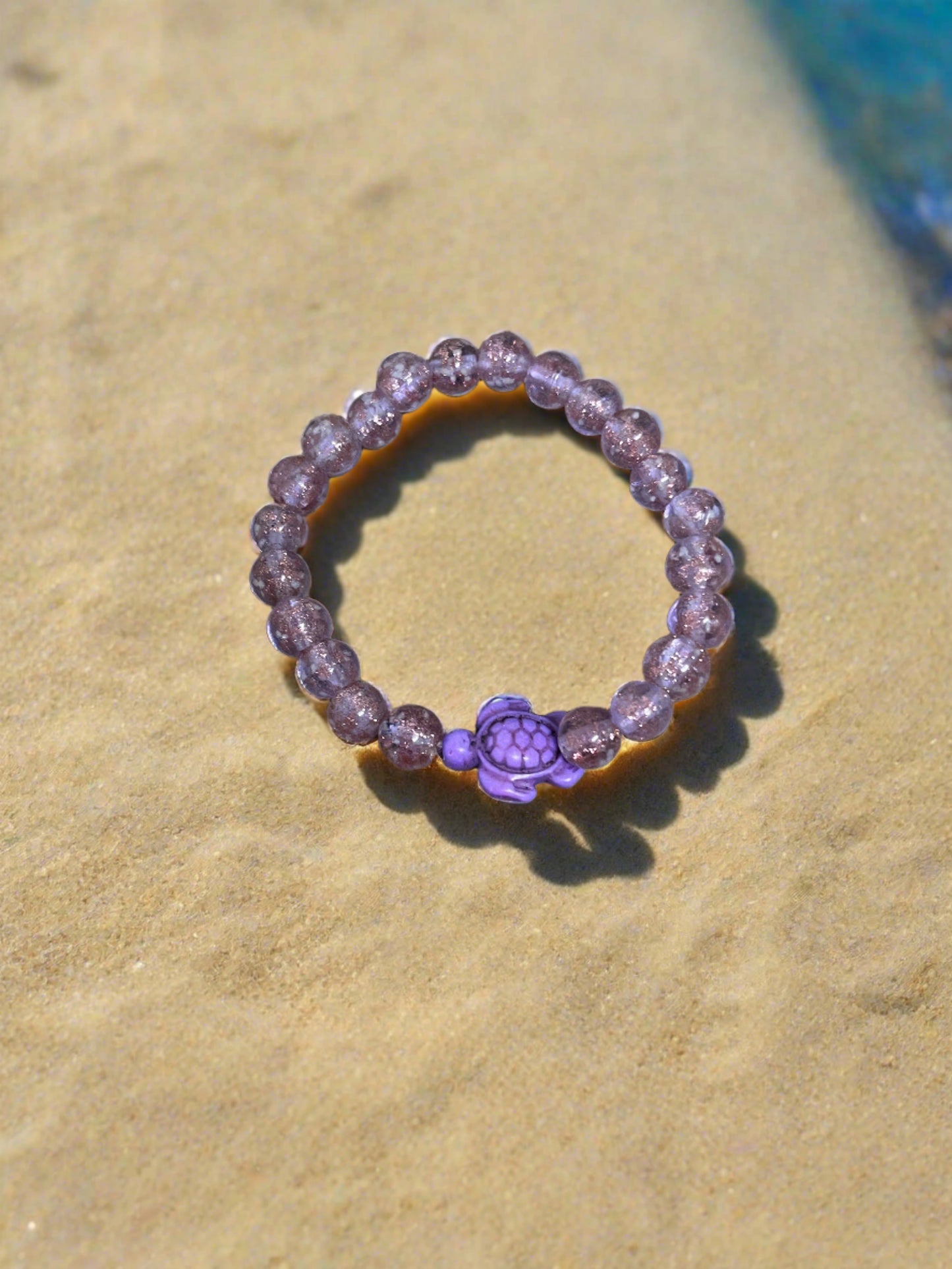 Sparkling Glass Bead Sea Turtle Bracelet- LavendarPink tiful of LOVE