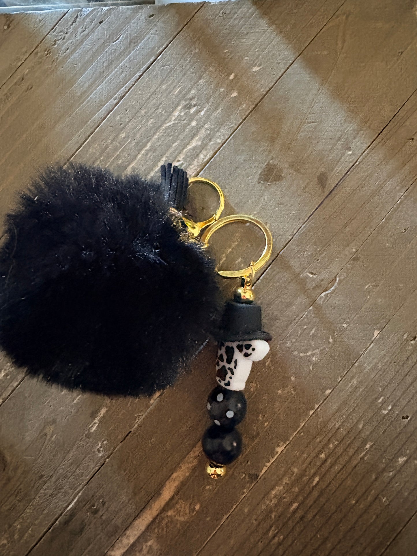 Cow-Themed Keychain