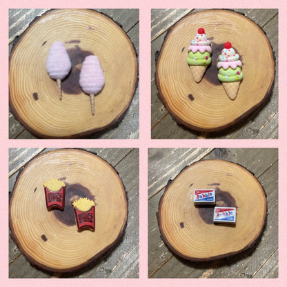 Snack Attack Collection stud Earrings (4 different snacks)Pink tiful of LOVE