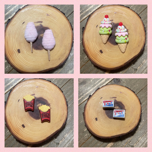 Snack Attack Collection stud Earrings (4 different snacks)